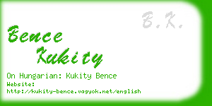 bence kukity business card